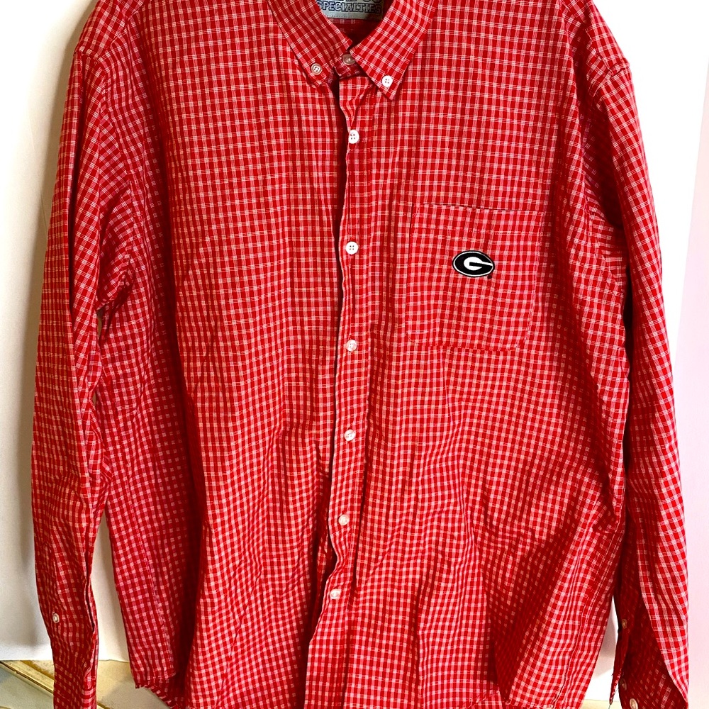 Men’s Georgia embroidered button down shirt XL